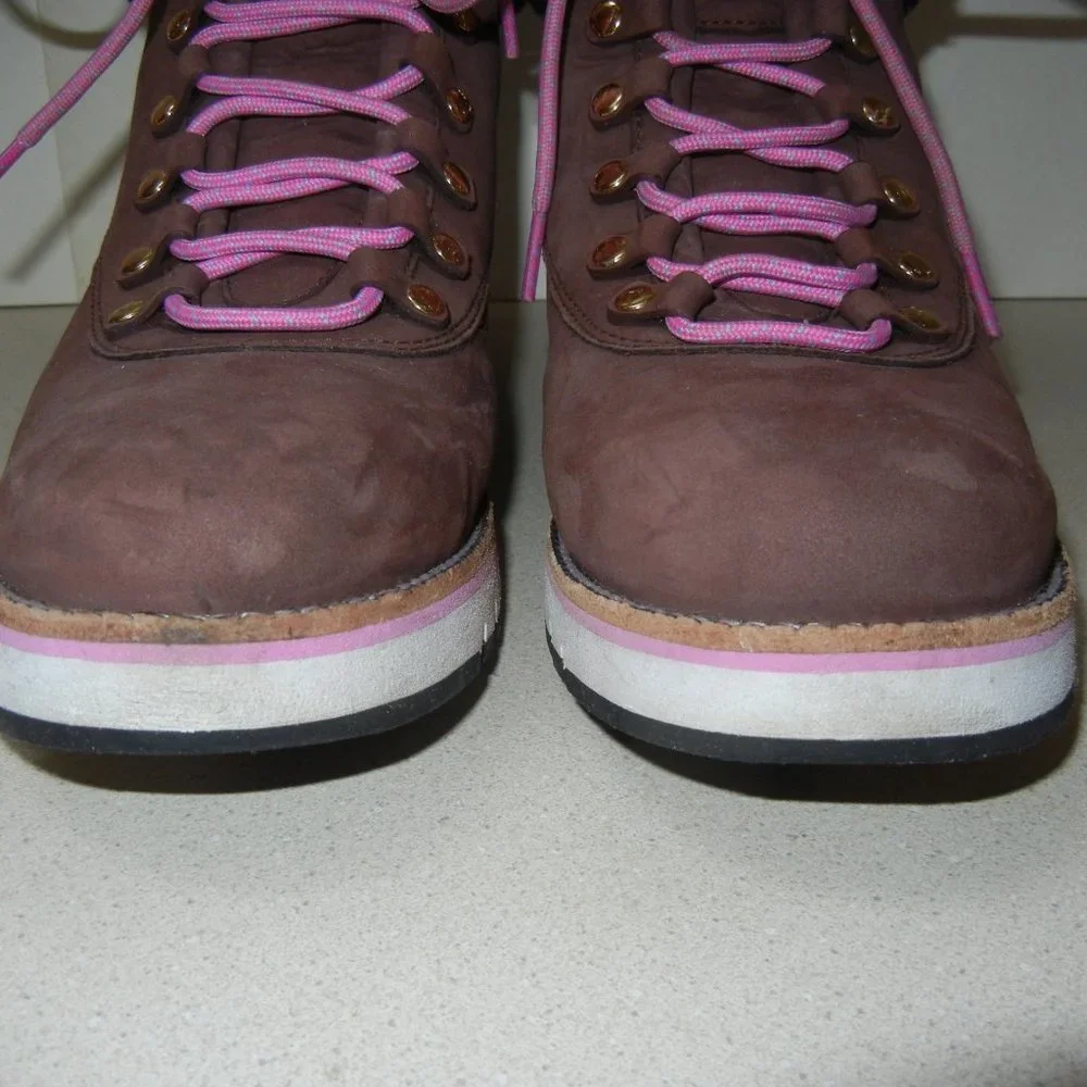 Cole Haan Sz 9 Womens Grand Explore Boot Waterproof Shearling Hiker Wedge Suede - Picture 6 of 11